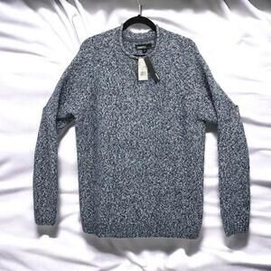Commerce Sweater Men Large Blue Speckled‎ Round Neck Long Sleeve Soft Cozy NWT
